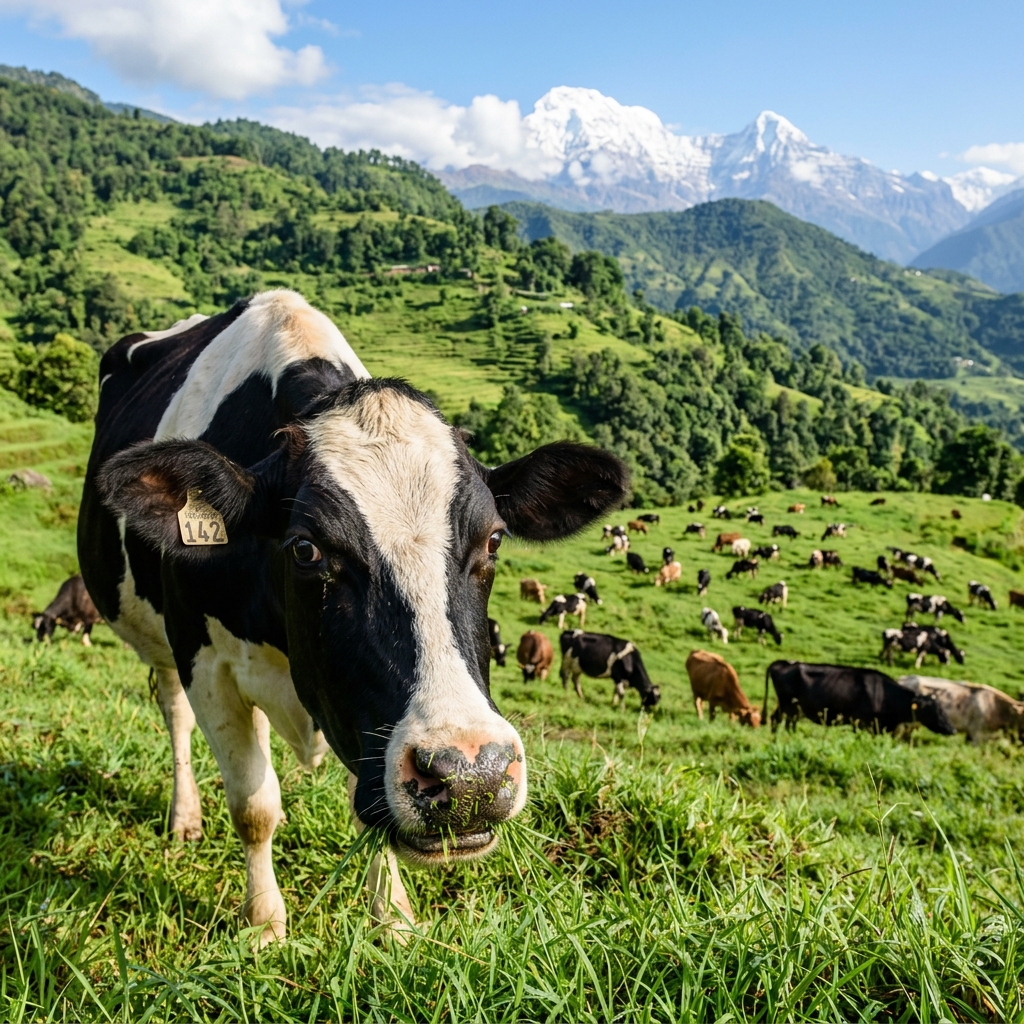 Dairy cows grazing in a lush field — ideal for balanced all-round feed supplementation